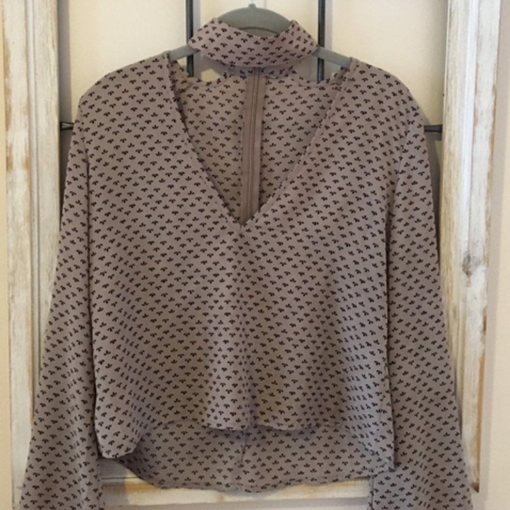 Long Sleeve Choker Top